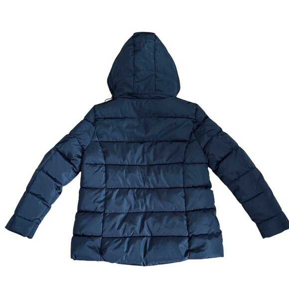 Tommy Hilfiger Coat Womens XL Puffer Black Winter Removable Hood NWOT - Picture 2 of 13